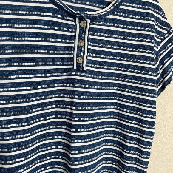Madewell Blue Stripe Boxy Crop Top XS - Picture 2 of 5